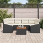 vidaXL Set Divano da Giardino 7 pcs Nero, bianco 55 x 55 x 37 cm