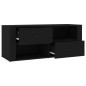 Mobile Porta TV Nero 100x35x40 cm in Legno Multistrato Mobile Porta TV Nero 100x35x40 cm in Legno Multistrato