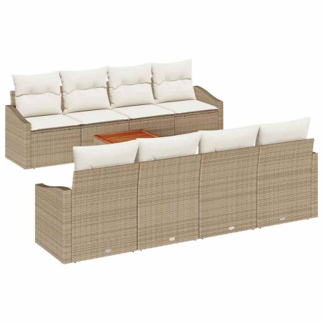 vidaXL Set Divano da Giardino 7 pcs Beige, bianco 55 x 55 x 37 cm