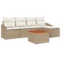 vidaXL Set Divano da Giardino 6 pcs Beige, bianco 55 x 55 x 37 cm