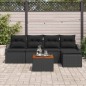 vidaXL Set Divano da Giardino 6 pcs Nero 55 x 55 x 37 cm Rattan, Legno vidaXL Set Divano da Giardino 6 pcs Nero 55 x 55 x 37 cm Rattan, Legno