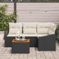 vidaXL Set Divano Giardino 5 pcs Nero, bianco 55 x 55 x 37 cm vidaXL Set Divano Giardino 5 pcs Nero, bianco 55 x 55 x 37 cm