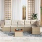 vidaXL Set Divano da Giardino 7 pcs Beige, bianco 55 x 55 x 37 cm