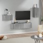 Set di Mobili Porta TV 4 pz Grigio Sonoma in Legno Multistrato Set di Mobili Porta TV 4 pz Grigio Sonoma in Legno Multistrato