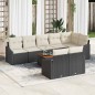 vidaXL Set Divano da Giardino 9 pcs Nero, bianco 55 x 55 x 37 cm