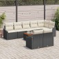 vidaXL Set Divano da Giardino 9 pcs Nero, bianco 55 x 55 x 37 cm