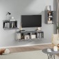 Set di Mobili Porta TV 4 pz Grigio Sonoma in Legno Multistrato Set di Mobili Porta TV 4 pz Grigio Sonoma in Legno Multistrato