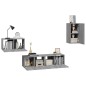 Set di Mobili Porta TV 4 pz Grigio Sonoma in Legno Multistrato Set di Mobili Porta TV 4 pz Grigio Sonoma in Legno Multistrato