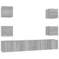 Set di Mobili Porta TV 7 pz Grigio Sonoma in Legno Multistrato Set di Mobili Porta TV 7 pz Grigio Sonoma in Legno Multistrato