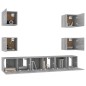 Set di Mobili Porta TV 7 pz Grigio Sonoma in Legno Multistrato Set di Mobili Porta TV 7 pz Grigio Sonoma in Legno Multistrato