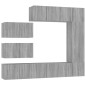 Set Mobili Porta TV 8pz Grigio Sonoma in Legno Multistrato Set Mobili Porta TV 8pz Grigio Sonoma in Legno Multistrato