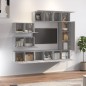 Set Mobili Porta TV 8pz Grigio Sonoma in Legno Multistrato Set Mobili Porta TV 8pz Grigio Sonoma in Legno Multistrato