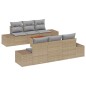vidaXL Set Divano da Giardino 7 pcs Beige, grigio chiaro vidaXL Set Divano da Giardino 7 pcs Beige, grigio chiaro