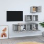 Set di Mobili Porta TV 4 pz Grigio Sonoma in Legno Multistrato Set di Mobili Porta TV 4 pz Grigio Sonoma in Legno Multistrato