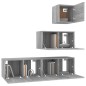 Set di Mobili Porta TV 4 pz Grigio Sonoma in Legno Multistrato Set di Mobili Porta TV 4 pz Grigio Sonoma in Legno Multistrato
