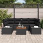 vidaXL Set di Divani da Giardino 7 pcs Nero 55 x 55 x 37 cm vidaXL Set di Divani da Giardino 7 pcs Nero 55 x 55 x 37 cm