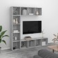 Set Mobili Libreria / Porta TV 3 pz Grigio Sonoma 180x30x180 cm Set Mobili Libreria / Porta TV 3 pz Grigio Sonoma 180x30x180 cm