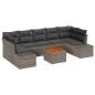vidaXL Set Divano da Giardino 8 pcs Grigio 55 x 55 x 37 cm