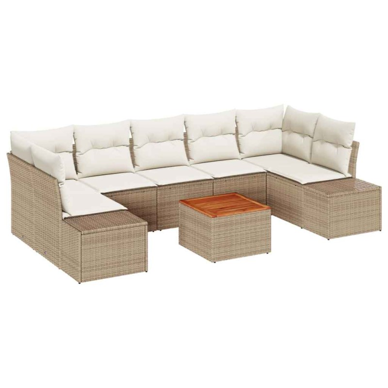vidaXL Set di divani da giardino 8 pcs Beige, bianco 55 x 55 x 37 cm vidaXL Set di divani da giardino 8 pcs Beige, bianco 55 x 55 x 37 cm