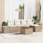 vidaXL Set Divano da Giardino 6 pcs Beige e bianco vidaXL Set Divano da Giardino 6 pcs Beige e bianco