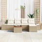 vidaXL Set Divano da Giardino 6 pcs Beige e bianco vidaXL Set Divano da Giardino 6 pcs Beige e bianco