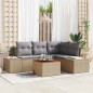 vidaXL Set Divano Giardino 5 pcs Beige, grigio chiaro 55 x 55 x 37 cm