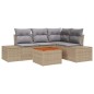 vidaXL Set Divano Giardino 5 pcs Beige, grigio chiaro 55 x 55 x 37 cm