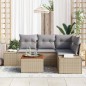 vidaXL Set Divano Giardino 5 pcs Beige, grigio chiaro 55 x 55 x 37 cm