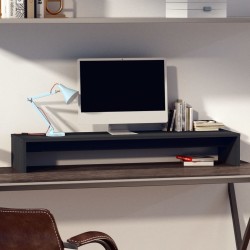 Supporto per Monitor Grigio 100x27x15 cm Legno Massello di Pino