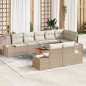 vidaXL Set di Divani da Giardino 9 pcs Beige, bianco 55 x 55 x 37 cm vidaXL Set di Divani da Giardino 9 pcs Beige, bianco 55 x 55 x 37 cm