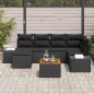 vidaXL Set Divano da Giardino 7 pcs Nero Polirattan vidaXL Set Divano da Giardino 7 pcs Nero Polirattan