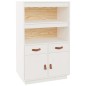 Credenza Bianca 67x40x108,5 cm in Legno Massello di Pino Credenza Bianca 67x40x108,5 cm in Legno Massello di Pino