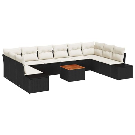 vidaXL Set Divano da Giardino 11 pcs Nero, bianco
