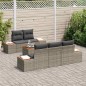 vidaXL Set di divani da giardino a 6 pezzi con cuscini grigi in rattan sintetico e legno di acacia vidaXL Set di divani da giardino a 6 pezzi con cuscini grigi in rattan sintetico e legno di acacia