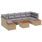 vidaXL Set di divani da giardino 8 pezzi con cuscini beige in rattan sintetico e acacia. vidaXL Set di divani da giardino 8 pezzi con cuscini beige in rattan sintetico e acacia.