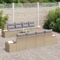 vidaXL Set di divani da giardino 9 pezzi con cuscini beige in rattan sintetico e legno di acacia vidaXL Set di divani da giardino 9 pezzi con cuscini beige in rattan sintetico e legno di acacia