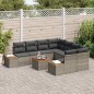 vidaXL Set da giardino 9 pezzi con cuscini grigi in rattan sintetico e acacia vidaXL Set da giardino 9 pezzi con cuscini grigi in rattan sintetico e acacia