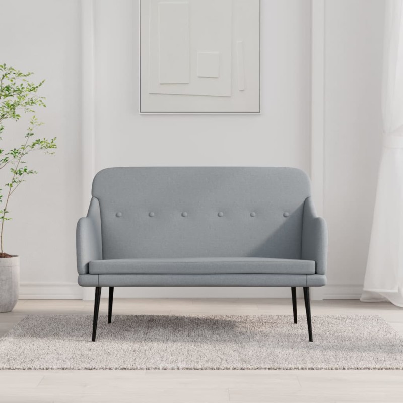 Panca Grigio Chiaro 110x76x80 cm in Tessuto