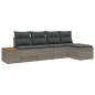 vidaXL Set di divani da giardino con cuscini grigi in rattan sintetico e acacia, composto da 5 pezzi. vidaXL Set di divani da giardino con cuscini grigi in rattan sintetico e acacia, composto da 5 pezzi.