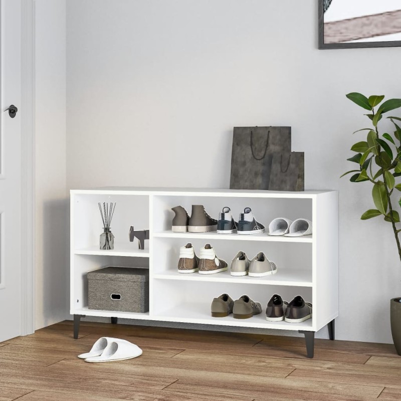 Scarpiera Bianca 102x36x60 cm in Legno Multistrato Scarpiera Bianca 102x36x60 cm in Legno Multistrato