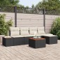 vidaXL Set Giardino con Divano 6 Pezzi e Cuscini Neri in Rattan Sintetico e Legno di Acacia vidaXL Set Giardino con Divano 6 Pezzi e Cuscini Neri in Rattan Sintetico e Legno di Acacia