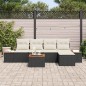 vidaXL Set Giardino con Divano 6 Pezzi e Cuscini Neri in Rattan Sintetico e Legno di Acacia vidaXL Set Giardino con Divano 6 Pezzi e Cuscini Neri in Rattan Sintetico e Legno di Acacia
