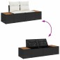 vidaXL Set Giardino con Divano 6 Pezzi e Cuscini Neri in Rattan Sintetico e Legno di Acacia vidaXL Set Giardino con Divano 6 Pezzi e Cuscini Neri in Rattan Sintetico e Legno di Acacia