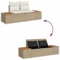 vidaXL Set di divani da giardino con cuscini, 6 pezzi, beige, in polirattan e acacia. vidaXL Set di divani da giardino con cuscini, 6 pezzi, beige, in polirattan e acacia.