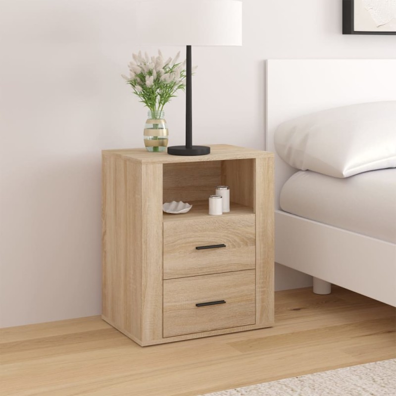 Comodino Rovere Sonoma 50x36x60 cm in Legno Multistrato Comodino Rovere Sonoma 50x36x60 cm in Legno Multistrato