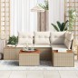 vidaXL Set Giardino 5 Pezzi in Rattan Sintetico con Cuscini Beige in Acacia vidaXL Set Giardino 5 Pezzi in Rattan Sintetico con Cuscini Beige in Acacia