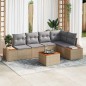 vidaXL Set da giardino di 6 pezzi di , con cuscini in rattan polipropilene beige e acacia. vidaXL Set da giardino di 6 pezzi di , con cuscini in rattan polipropilene beige e acacia.