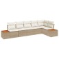 vidaXL Set da Giardino in Rattan Polietilene e Acacia da 6 Pezzi con Cuscini Beige vidaXL Set da Giardino in Rattan Polietilene e Acacia da 6 Pezzi con Cuscini Beige