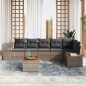 vidaXL Set da Giardino di 7 Pezzi con Cuscini Grigi in Rattan Sintetico e Acacia vidaXL Set da Giardino di 7 Pezzi con Cuscini Grigi in Rattan Sintetico e Acacia