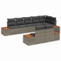 vidaXL Set da giardino da 8 pezzi con cuscini grigi in rattan sintetico e acacia.